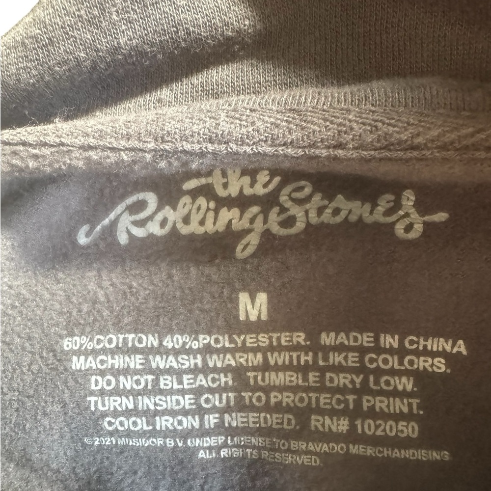 Rolling Stones grey quarter zip crop long sleeve top - Picture 2 of 4